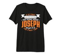 Mens Joseph Personalized Name If At First You Don't Succeed Premium T-Shirt