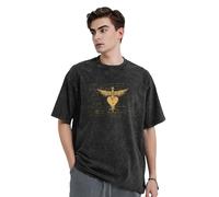 Men's Jovi Rock Band Bon Cotton T-Shirts Vintage Washed Sleeve Tops Unisex Drop Shoulder Fashion Short Tee Black S