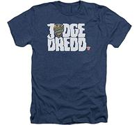 Men's Judge Dredd Logo Heather Mens T-Shirt Size XL Navy Blue