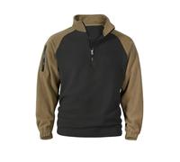 Mens Jumper 1/4 Zip Hoodless Long Sleeve Sweatshirt Stand Collar Plus Size Pullover Fleece Autumn Winter Warm Outdoor Jacket Casual Patchwork Sweat Tops (Grey, L)