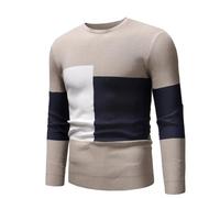 Men's Jumper, Crew Neck Jumper Men Knit Casual Slim Fit Basic Chunky Fairisle Design Knitted Jumper Knit Sweater Winter Pullover Sweaters Top Cable Knit Jumper for Men