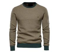 Mens Jumper Crew Neck Slim Sweatshirt for Men Classic Pullover Sweater Men's Sweatshirts Crewneck Fleece Pullover Sweater Plain Work Jumper Classic Cotton Winter Jumpers Tops Warm Knitted Jumper