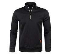 Mens Jumper Long Sleeve 1/4 Zip Sweatshirt V Neck Fleece Lined Pullover Regular Fit Autumn Winter Velvet Sweatshirts Sweat Tops UK Size 10-20