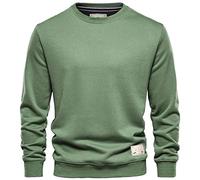 Mens Jumper Premium Branded Crew Neck Cotton Sweater Pullover Sweatshirt Jumpers for Men UK Black Navy Charcoal S M L XL 2XL (UK, Alpha, M, Regular, Regular, Green)