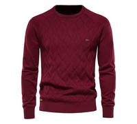 Men's Jumper Round Neck Tops Winter Warm Knitted Pullover Long Sleeve Sweater Solid Colour Basic Round Neck Jumpers Men's Jumper Winter Crew Neck Pullover Jumpers Sweatshirt Casual Autumn Sweaters