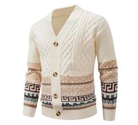 Mens Jumper,Winter Arrival Fashion Intarsia Knit Sweater Coat Open Front Cardigan Soft Warm Loose Fit Casual Pullover Top For Fall Season