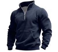 Mens Jumper Work Hoodies for Men Autumn Comfortable Pullover Plain Tops for Errands and Leisure Time Winter Warm Jumper Travel Durable Clothes for Outdoor Activities Navy L