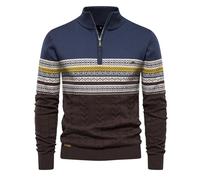Men's Jumpers 1/4 Zip Sweater Knitted Turtleneck Sweater Long Sleeved Quarter Zip Pullover Cotton Blend Winter Warm Knitwear Solid Classic Thermal Winterpullover Set-in Golf Top