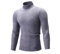 Men's Jumpers, Arrival Sweater: Half High Neck Casual Solid Color Knit Layer (Dark Gray, L)