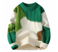 Men's Jumpers Cable Knit Jumper for Men UK Winter Color Block Knitted Jumper Round Neck Knit Sweater Causal Loose Sweatshirts Thermal Long Sleeve Tops Warm Pullover Knitwear Warehouse Deals Clearance