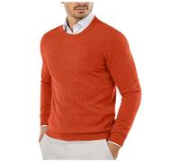 Men's Jumpers Crew Neck, Warm Jumpers for Men Uk Tops Winter Warm Knitted Crew Neck Jumper Long Sleeve Soft Cozy Neck Knitwear Pullover Sweaters Top Mens Cable Knit Jumper