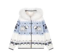 Men'S Jumpers,Fair Isle Knit Sweater Coat With Faux Collar Cozy Winter Cardigan Warm Yarn Pullover Long Sleeve Casual Outerwear