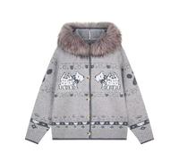 Men'S Jumpers,Fair Isle Knit Sweater Coat With Faux Collar Cozy Winter Cardigan Warm Yarn Pullover Long Sleeve Casual Outerwear