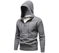 Men'S Jumpers,Knit Sweater Coat With Detachable Hood Winter Warm Fleece Lined Long Sleeve Pullover Casual Outerwear Jacket For Fall Season