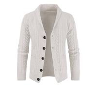Men'S Jumpers,Mens Fashion Leisure Solid Wool Knitting Versatile Stand Long Sleeve Long Style Cardigan Coat