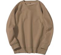 Mens Jumpers Oversized Sweatshirts without Hood Solid Colour Crew Neck Pullover Long Sleeve Sweater Soft Sports Top Lightweight Sweat Shirts for Men Adult Plus Size Fall Outfits