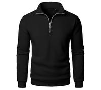 Men's Jumpers Quarter Zip Sweatshirts for Men Stand Collar Long Sleeve Pullover 1/4 Zip Jumpers Mens Plain Classic Fit Sweater Lightweight Work Sweatshirt Autumn Winter Warm Tops Comfy Daily Wear