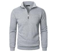 Men's Jumpers Quarter Zip Sweatshirts for Men UK Stand Collar Long Sleeve Pullover Plain Classic Fit Sweater Lightweight Work Sweatshirt Autumn Winter Warm Top Comfy Daily Wear