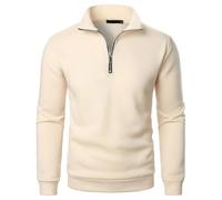 Men's Jumpers Quarter Zip Sweatshirts for Men UK Stand Collar Long Sleeve Pullover Plain Classic Fit Sweater Lightweight Work Sweatshirt Autumn Winter Warm Top Comfy Daily Wear