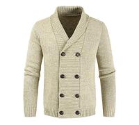 Mens Jumpers UK, Mens Sweaters, Mens Fashion Leisure Solid Wool Knitting Versatile Stand Long Sleeve Style Cardigan Coat Comfortable Soft Outerwear For Daily Wear