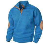Mens Jumpers Uk Vintage Corduroy Pullover Sweatshirts Mens UK Henley Turtle Neck Snap Buttons Work Jumpers Stand Collar Warm Outwear Loose Sweater Leisure Comfy Long Sleeve Winter Cotton Sweatshirt