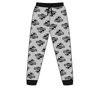 Mens Jurassic Park Logo Print Multi Cuffed Lounge Pants Pyjama Bottoms Size L Grey