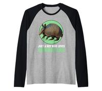 Mens Just a Boy who Loves Armadillos Armadillo Raglan Baseball Tee