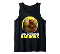 Mens Just a Boy who Loves Baboons Baboon Tank Top