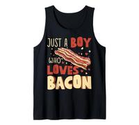 Mens Just A Boy Who Loves Bacon Funny Food Lover Design Tank Top