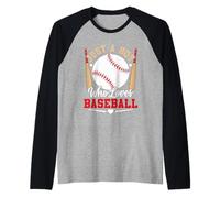 Mens Just a Boy Who Loves Baseball Bat and Ball Design Raglan Baseball Tee