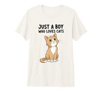 Mens Just A Boy Who Loves Cats Premium T-Shirt