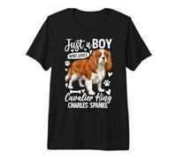 Mens Just A Boy Who Loves Cavalier King Charles Spaniel Premium T-Shirt