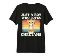 Mens Just a Boy Who Loves Cheetahs Premium T-Shirt