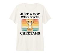 Mens Just a Boy Who Loves Cheetahs Safari Cheetah Premium T-Shirt