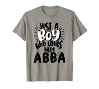 Mens Just a Boy Who Loves His Abba Funny Bubble Design T-Shirt
