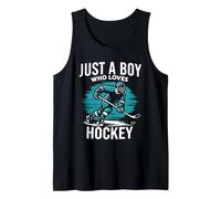 Mens Just a Boy Who Loves Hockey Tank Top