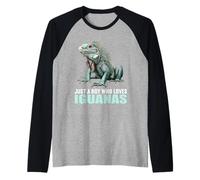 Mens Just a Boy who Loves Iguanas. guanas Iguana Raglan Baseball Tee