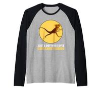 Mens Just a Boy who Loves Jesus Christ Lizard Raglan Baseball Tee