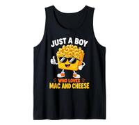 Mens Just A Boy Who Loves Macaroni and Cheese Fun Tank Top