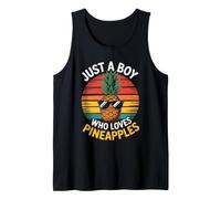 Mens Just a Boy Who Loves Pineapples Pineapple Lover Boys KDS Tank Top