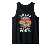 Mens Just A Boy Who Loves Rabbits Animal Fan Bunny Kids Rabbit Tank Top
