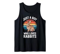 Mens Just A Boy Who Loves Rabbits Nature Fan Kids Boys Rabbit Tank Top