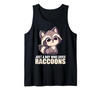 Mens Just a Boy who Loves Raccoons Raccoon Tank Top