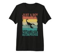 Mens Just A Boy Who Loves Scorpions Retro Premium T-Shirt