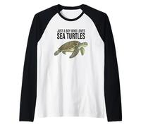 Mens Just A Boy Who Loves Sea Turtles Raglan Baseball Tee