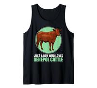 Mens Just a Boy who Loves Senepol Cattle Senepol Cow Tank Top
