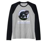 Mens Just a Boy who Loves Tasmanian Devils Tasmanian Devil Raglan Baseball Tee