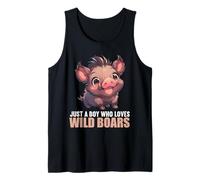 Mens Just a Boy who Loves Wild Boars. Wild Boars Wild Boar Tank Top