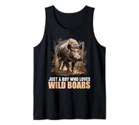 Mens Just a Boy who Loves Wild Boars. Wild Boars Wild Boar Tank Top