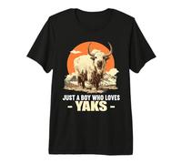 Mens Just a Boy who Loves Yaks. Yaks Yak Premium T-Shirt